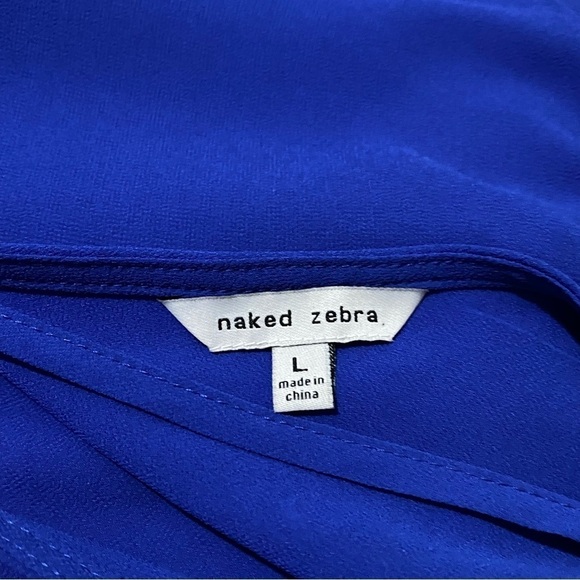 Naked Zebra blue  light weight sexy summer romper jumpsuit size L - Picture 5 of 7